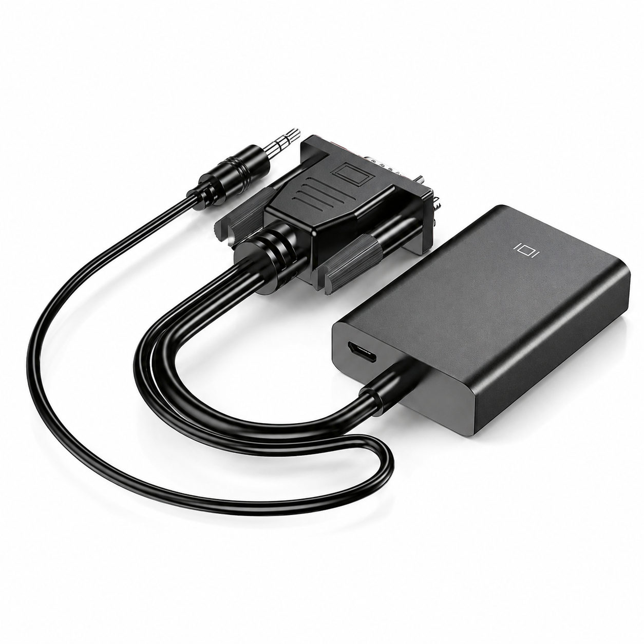 Перехідник VGA to HDMI дод. живлення та аудіо 3.5мм