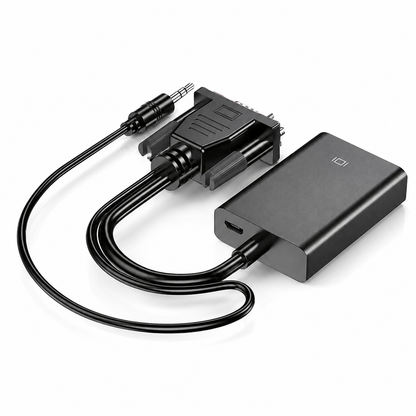 Перехідник VGA to HDMI дод. живлення та аудіо 3.5мм