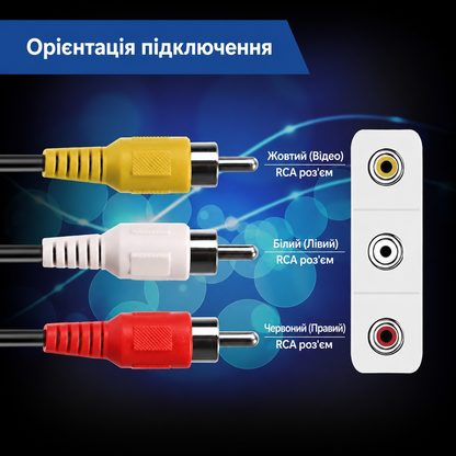 Кабель 3 RCA - 3 RCA аудіо відео тюльпан 1.5 м