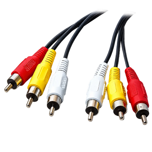 Cable 3 RCA - 3 RCA audio video tulip 1.5 m