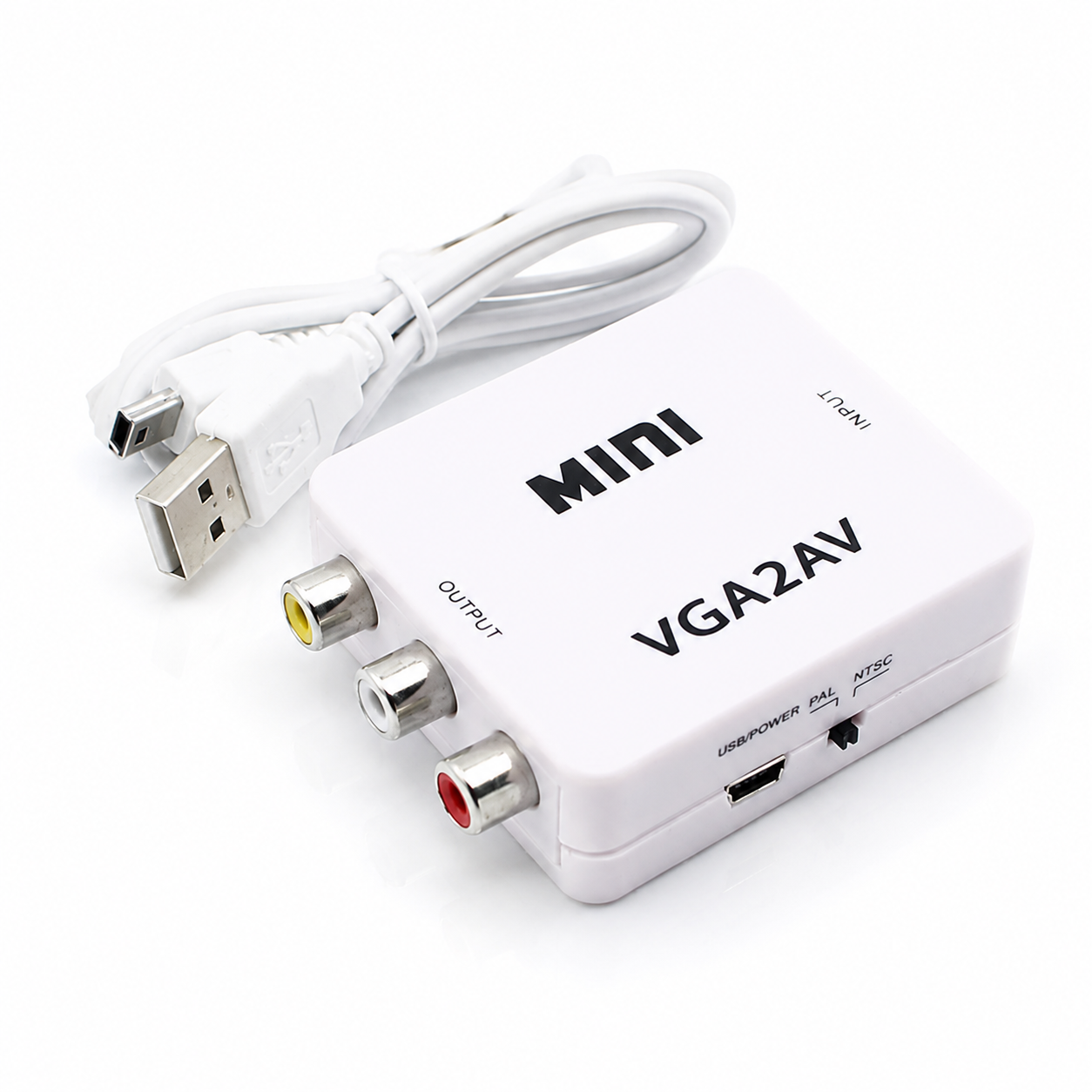 Переходник-конвертер VGA to AV RCA активен мини VGA2AV