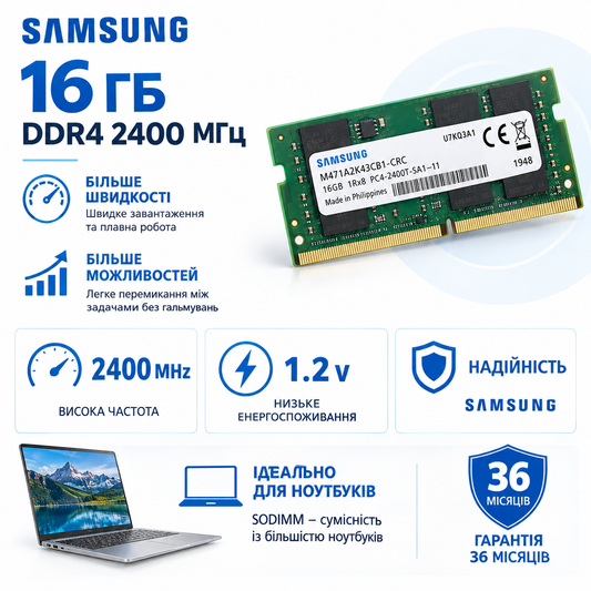 SO-DIMM 16GB DDR4 2400MHz Samsung M471A2K43CB1-CRC