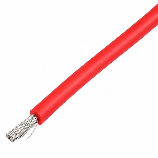 Кабель силовой 12AWG (3.3 мм²) медный луженый в силиконовой изоляции, 1 метр, красный