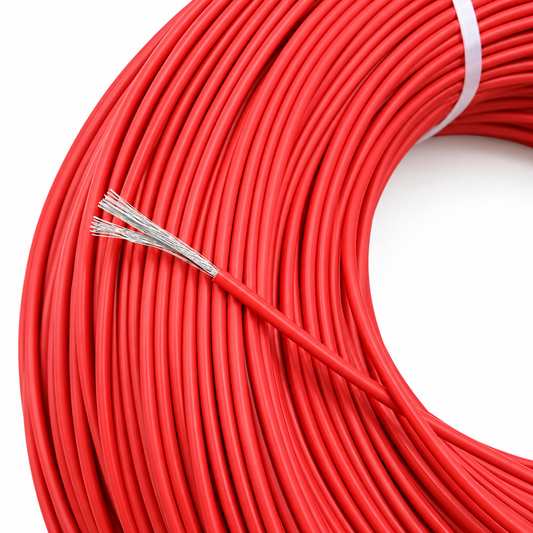 Кабель силовой 12AWG (3.3 мм²) медный луженый в силиконовой изоляции, 1 метр, красный