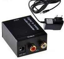 Переходник аудио оптика/коаксиал to 2*RCA/ блок питания 220В/ZC28001