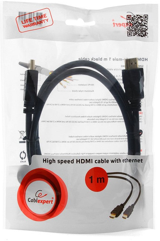 Кабель HDMI-HDMI 1.0m (CC-HDMI4-1M) 1м; v1.4