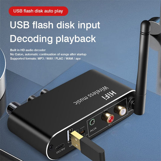 Переходник аудио оптика/Bluetooth/коакс to 2*RCA + 3.5mm с регулировкой громкости Vikefon T01