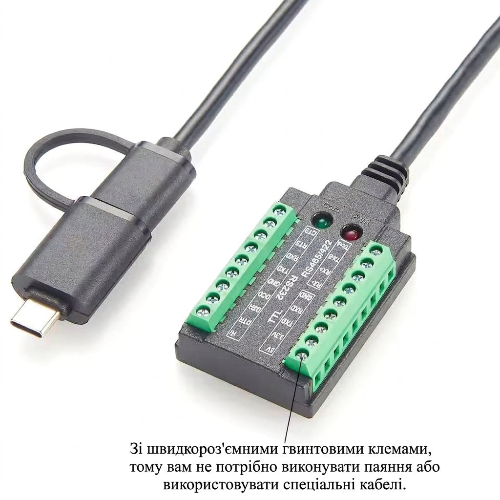 Isolated USB-C > RS232/485/422/TTL converter PCM-KW-469