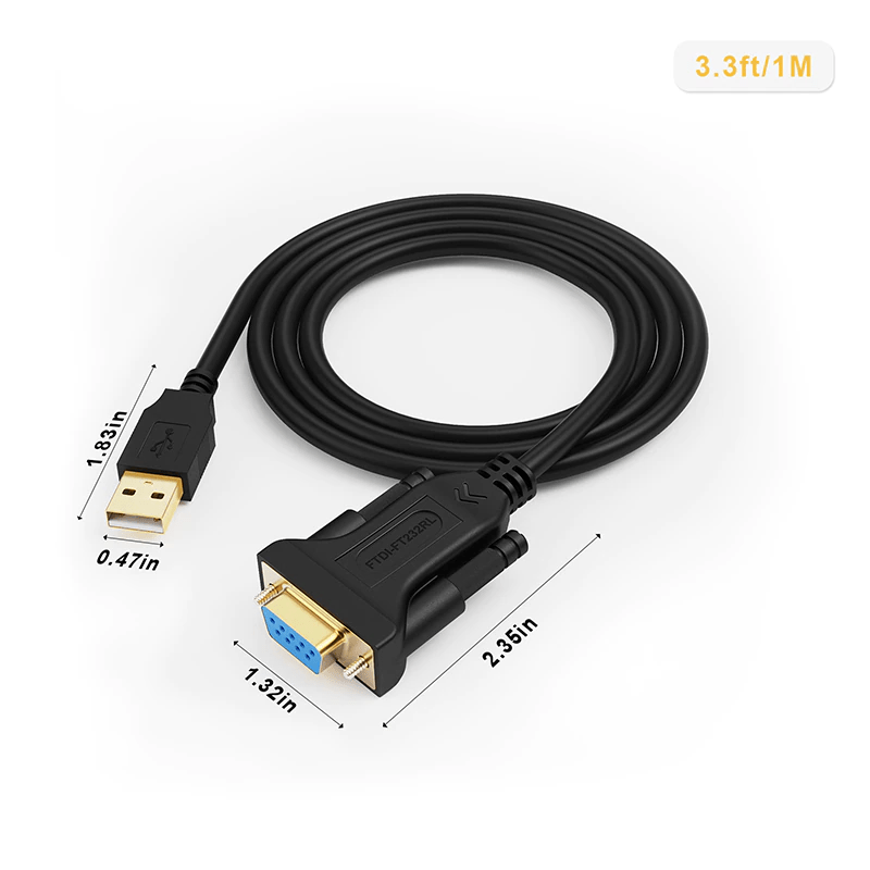 Кабель USB to RS232 female (мама); FTDI; 3 метра