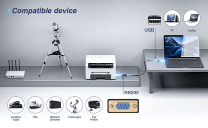 Кабель USB to RS232 female (мама); FTDI; 3 метра