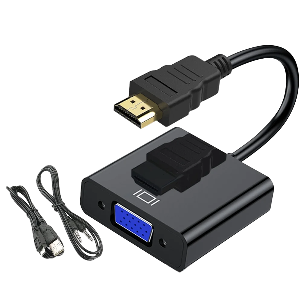 Переходник HDMI to VGA, дополнительное питание и аудио 