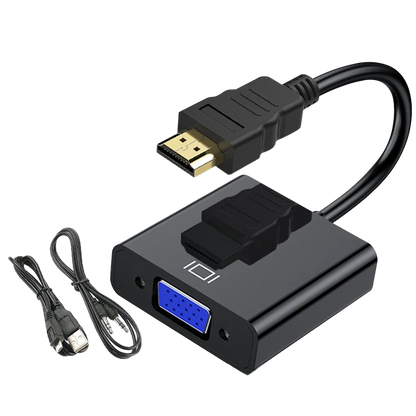 Переходник HDMI to VGA, дополнительное питание и аудио 