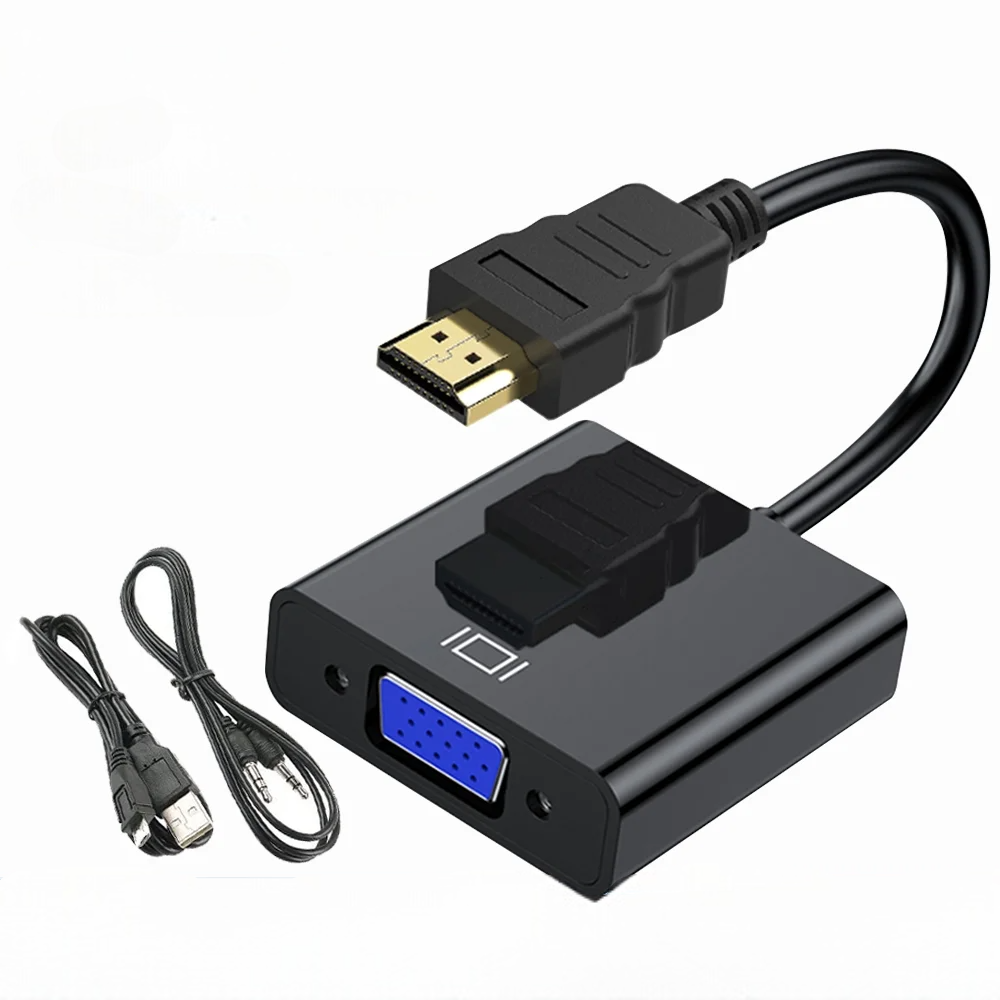 Переходник HDMI to VGA, дополнительное питание и аудио 