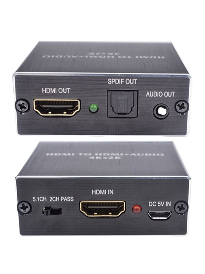 HDMI аудіо екстрактор to optical toslink 3.5мм металевий корпус Kebidu 10P12