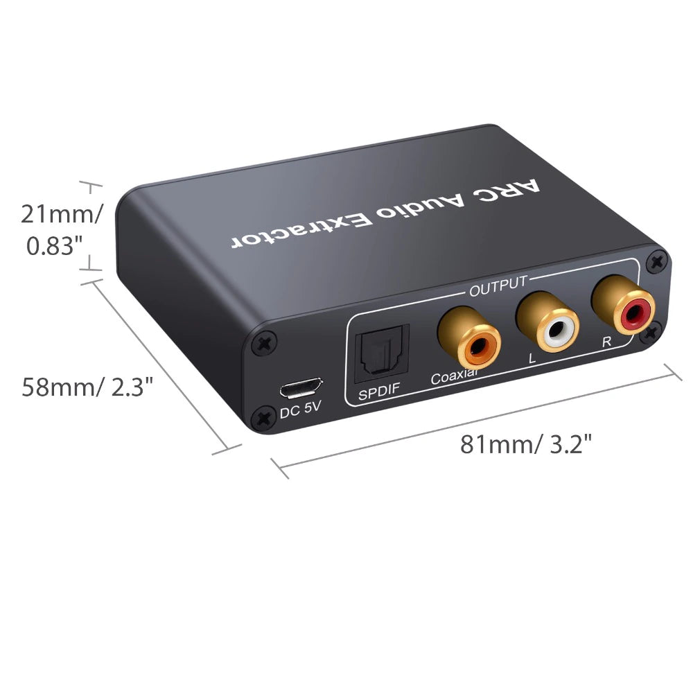 HDMI ARC перехідник аудіо для ТБ у тюльпан/3.5/оптика/коаксіал Neoteck