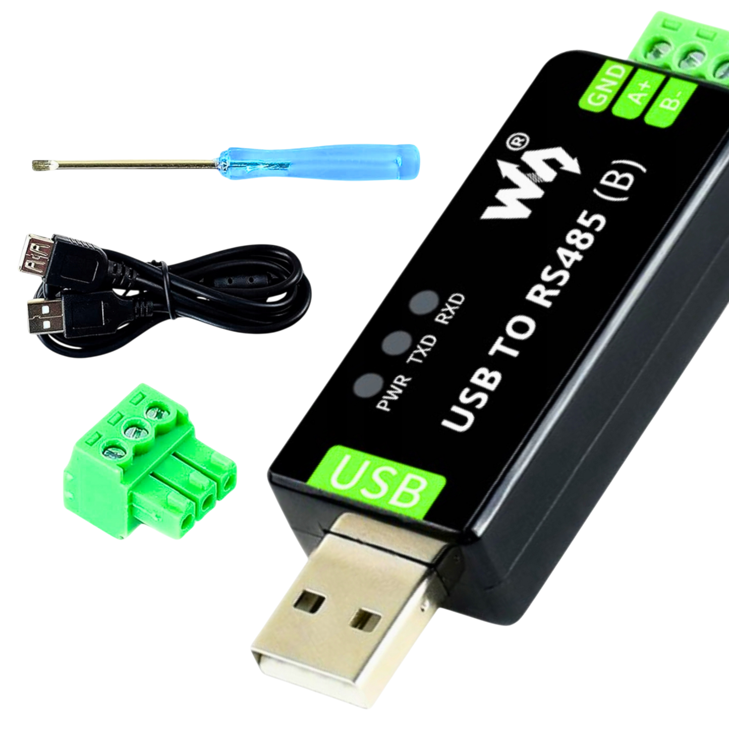Конвертер USB-RS485, чипсет CH343, Industrial, Waveshare 22456
