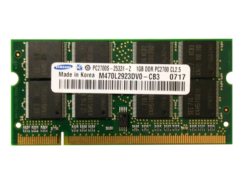 SODIMM 1Gb DDR1 333Mhz PC2700 Samsung M470L2923DV0-CB3
