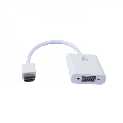 Переходник HDMI (папа) на VGA(мама) 10cm; белый; AUDIO