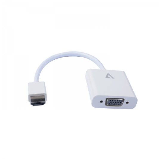 Переходник HDMI (папа) на VGA(мама) 10cm; белый; AUDIO