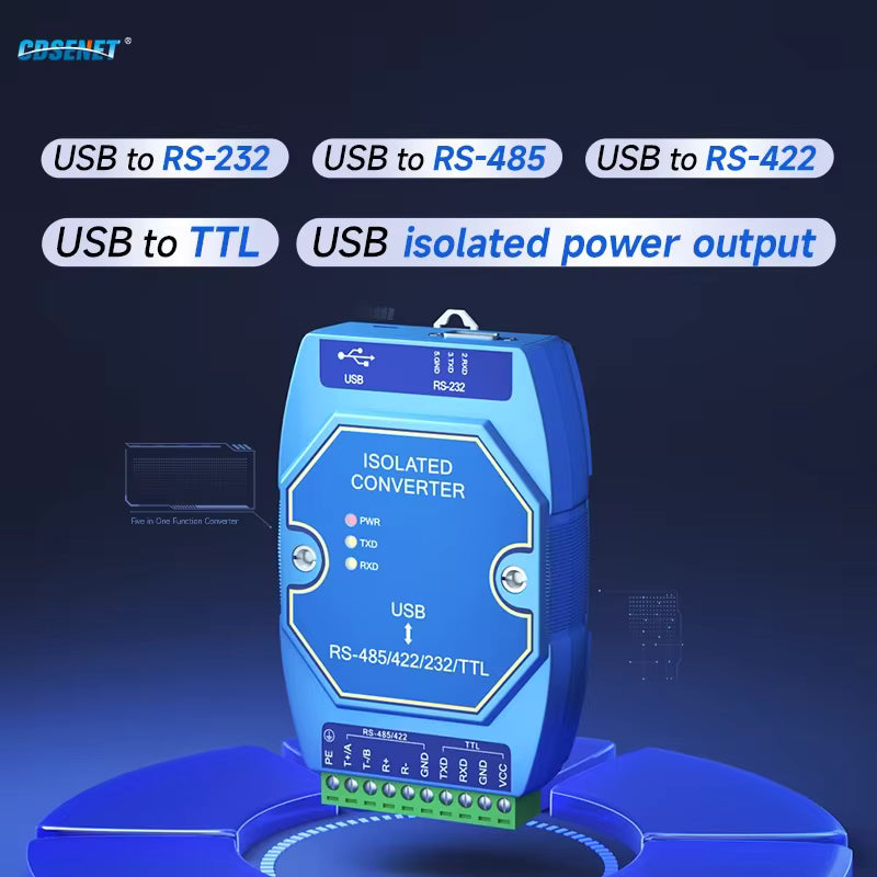 USB Type-C to RS485 / RS422 / RS232 / TTL converter, CDSENT, E810-U15C, CH340
