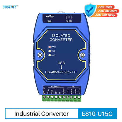 USB Type-C to RS485 / RS422 / RS232 / TTL converter, CDSENT, E810-U15C, CH340
