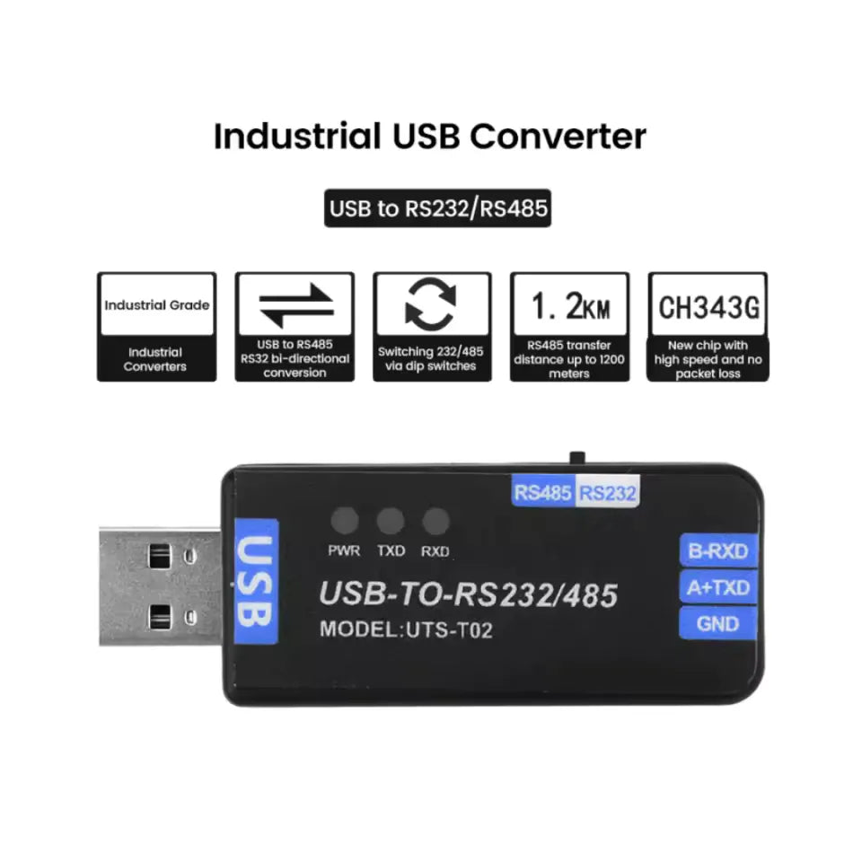 Промышленный USB конвертер к RS232/RS485 UTS-T02