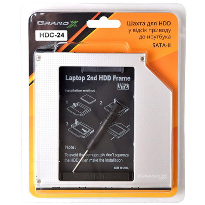 Фрейм-перехідник Grand-X HDD 2.5'' to notebook ODD SATA/mSATA (HDC-24N)