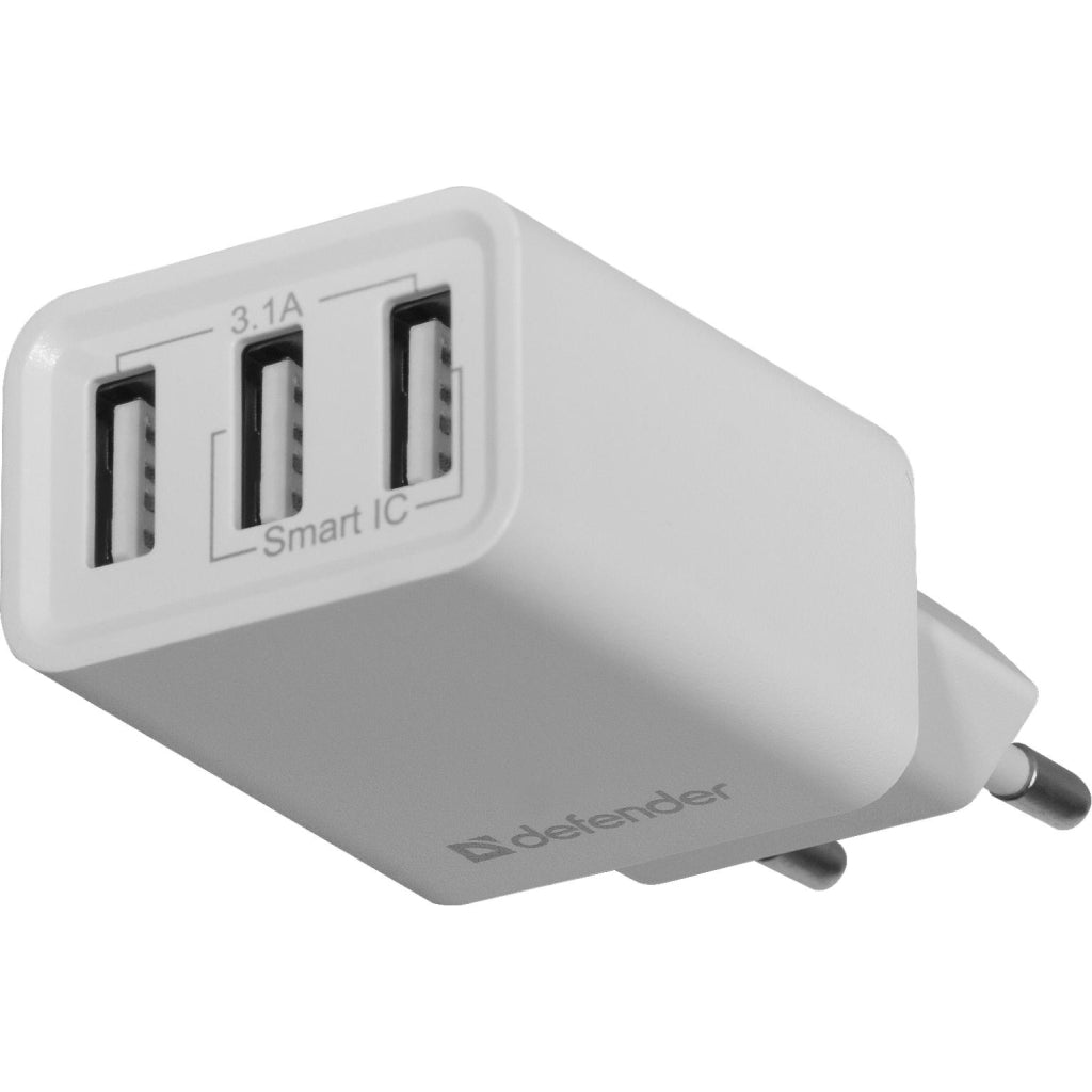 Зарядное устройство для Defender UPA-31 white, 3xUSB, 5V / 3.1A (83587)