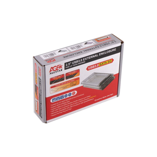 Кишеня зовнішня AgeStar 2.5", USB3.0, прозора (3UB2P4)