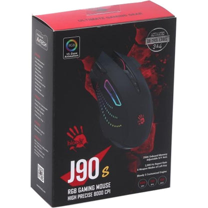 Мышка A4Tech Bloody J90s Black - Геймерская проволочная мышка с 8000 dpi