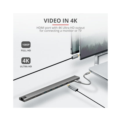 Концентратор Trust Dalyx Aluminium 10-in-1 USB-C Multi-Port Dock (23417_TRUST)