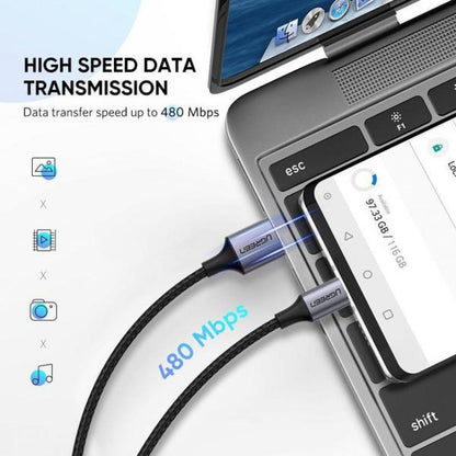Дата кабеля USB 2.0 AM to Type-C 2.0m US288 (60128)