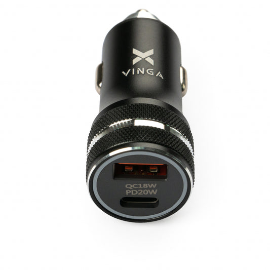 Зарядное устройство Vinga QC3.0+PD Quick Car Charger 36W Max black (VCCQPAC)