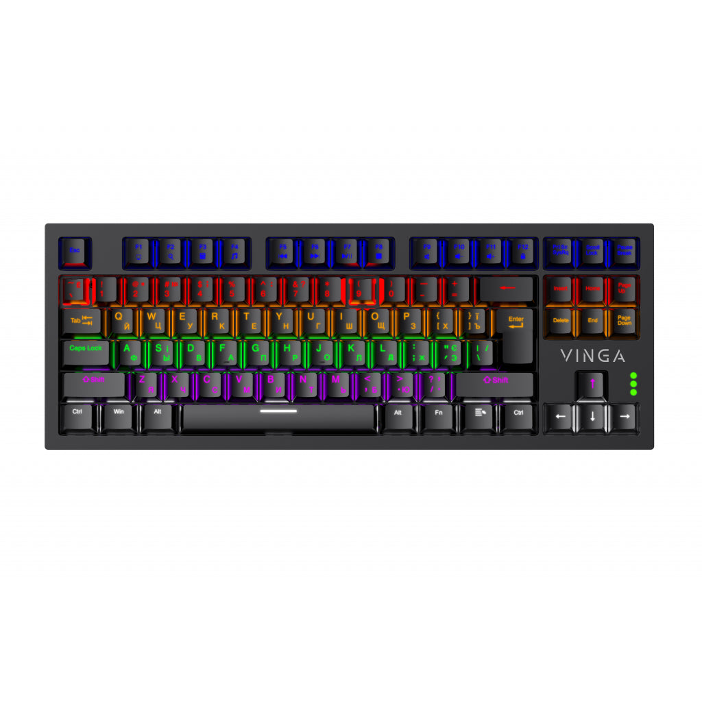 Клавиатура Vinga KBGM-110 87 key LED Blue Switch USB Black