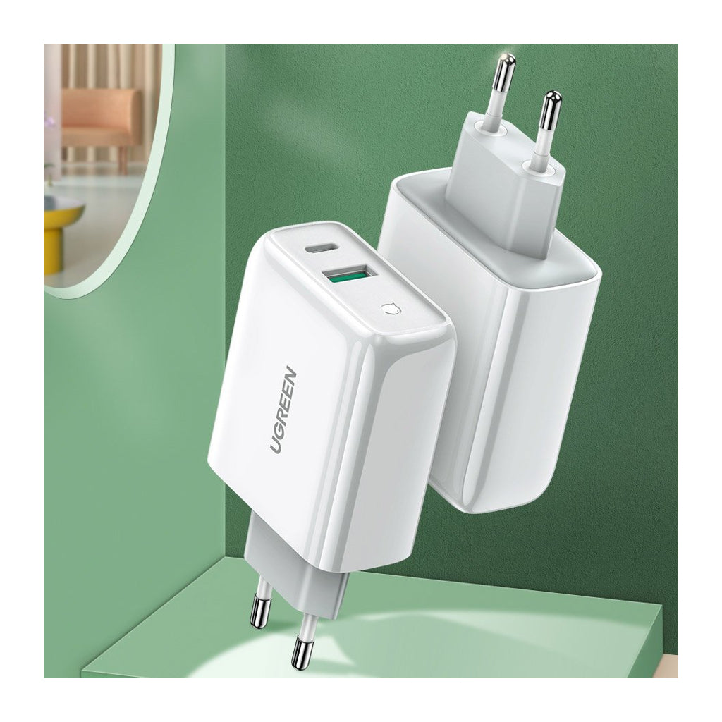 Зарядное устройство для Ugreen CD170 36W USB + Type-C Charger (White) (60468)