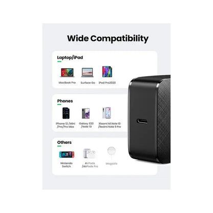 Зарядний пристрій Ugreen CD217 65W Type-C PD GaN Charger (70817)