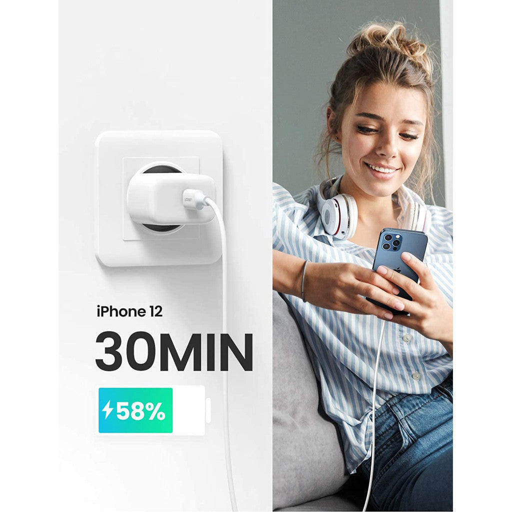 Зарядное устройство для Ugreen CD241 Mini PD 20W Fast Charger (White) (10220)