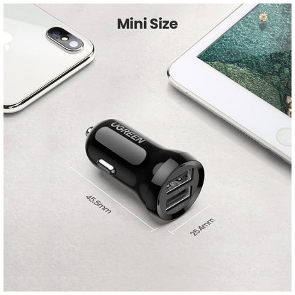 Зарядное устройство для Ugreen ED018 24W 2xUSB Car Charger (Black) (50875)