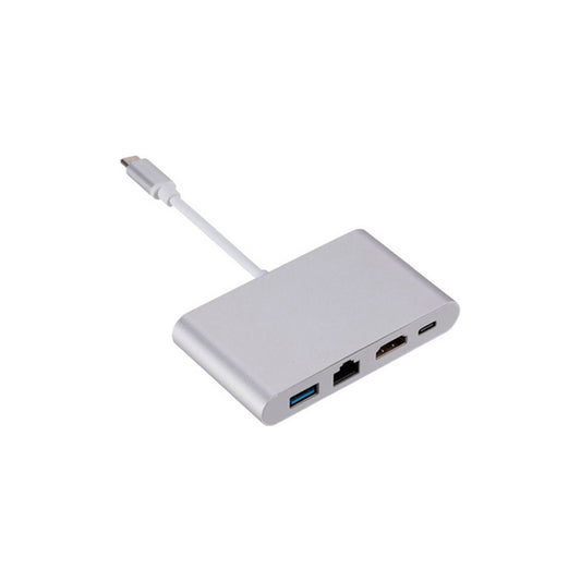 Концентратор Dynamode USB3.1 Type-C to HDMI-RJ45-USB3.0