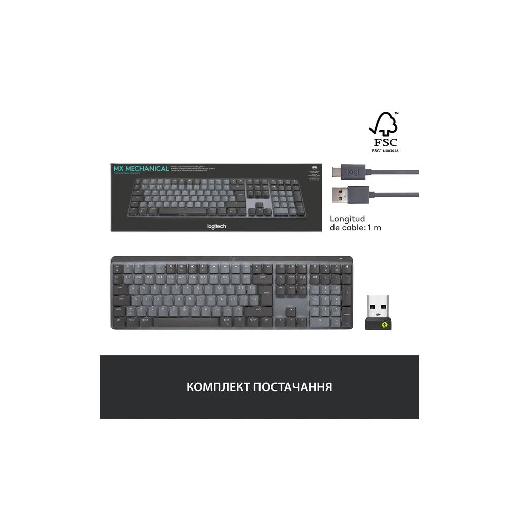 Клавиатура Logitech MX Mechanical Wireless Illuminated Performance Graphite (920-010757)
