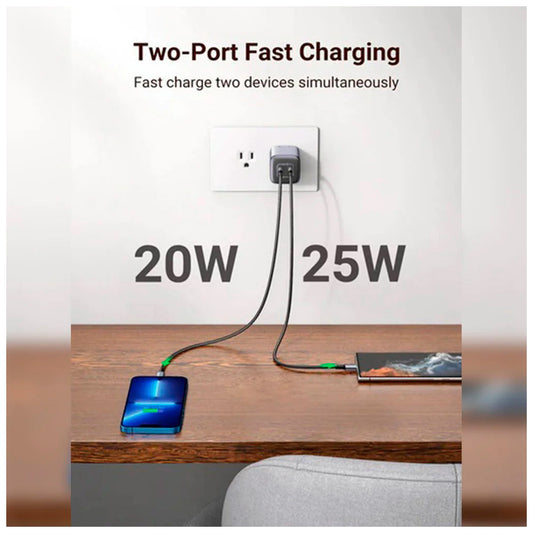 Зарядное устройство для Ugreen 2xUSB 40W GAN (Type-C 25W+20W) PD CD294 (90573)