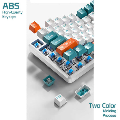 Клавиатура Aula F2088 PRO Plus 9 Orange Keys KRGD Blue USB RU White/Blue