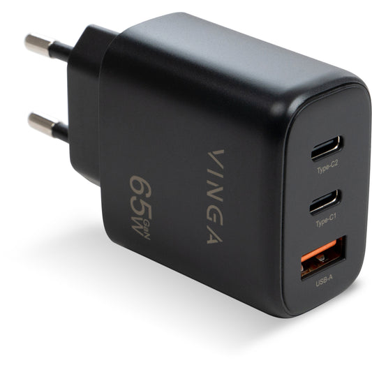 Зарядное устройство для Vinga GaN 65W PD+QC (VCPCHCCA65B)