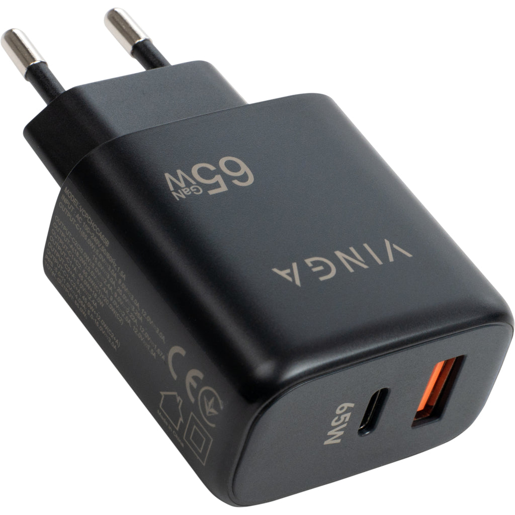 Зарядное устройство для Vinga GaN 65W PD+QC 1C1A (VCPCHCA65B)