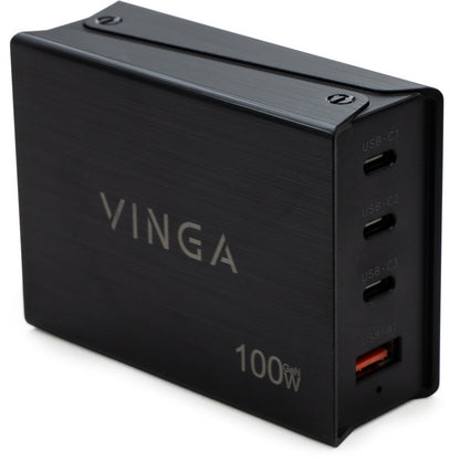 Зарядное устройство для Vinga GaN 100W PD+QC 3C1A ports (VCPCH100CB)
