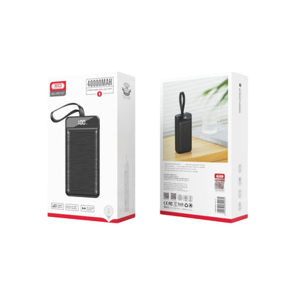 Батарея універсальна XO 40000mAh, PD/18W, QC3.0/22.5W, ліхтар, Input(Micro,Type-C,Lightning), Output(3*USB,Type-C) (XO-PR157 / 29213)