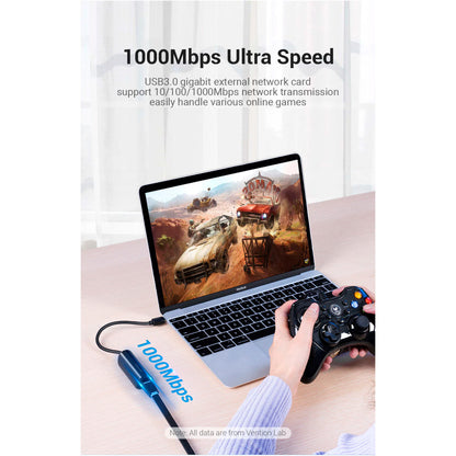 Переходник USB3.1 Type-C to Ethernet RJ45 1000 Mb Gigabit Vention CFBBB