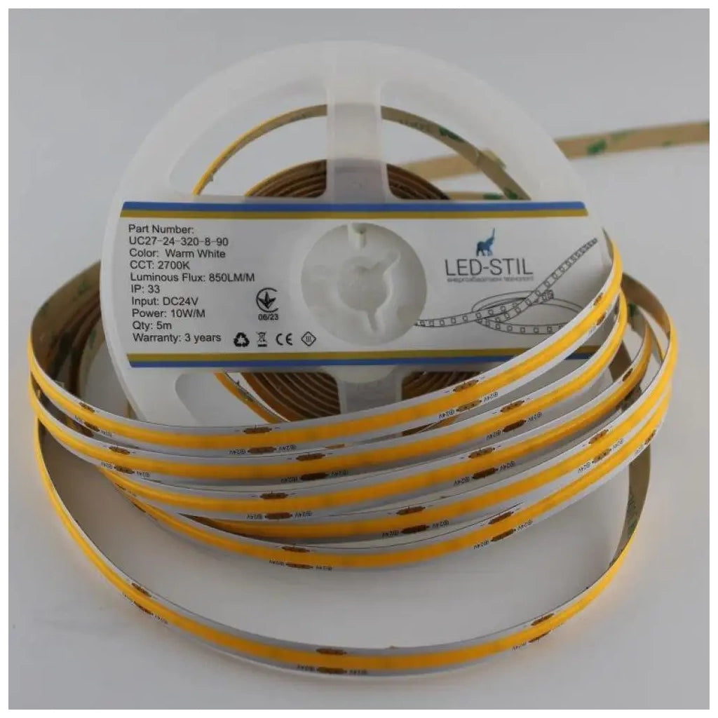 Светодиодная лента LED-STIL 2700K 10 Вт/м COB 320 диодов (UC27-24-320-8-90)