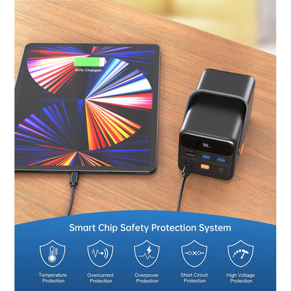 Универсальная батарея Choetech 50000mAh, PD/3.0/65W, QC/3.0/18W, USB-C, 3*USB-A, mirco USB, LED Light (B664-CCBE)