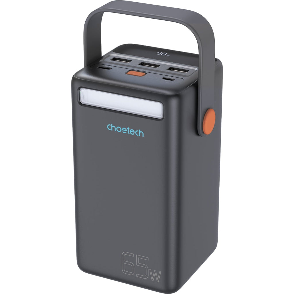 Универсальная батарея Choetech 50000mAh, PD/3.0/65W, QC/3.0/18W, USB-C, 3*USB-A, mirco USB, LED Light (B664-CCBE)